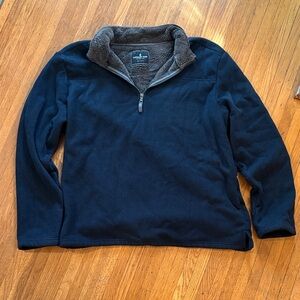 London Fog Men’s Navy Half-Zip Sweater with Gray Collar